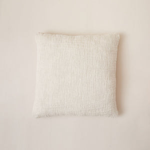 Soft Crinkled Linen Cushion in Oat color