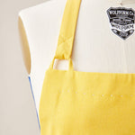 Load image into Gallery viewer, Cotton Apron in Sunflower Yellow Color with Handmade Decorative Stitching
