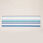 Load image into Gallery viewer, Striped Cotton Runner in White and Aquamarine color scheme
