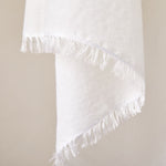 Load image into Gallery viewer, Soft Italian Cashmere Stole/Throw Blanket Hand-Frayed Edging in the color of Fresh Milk
