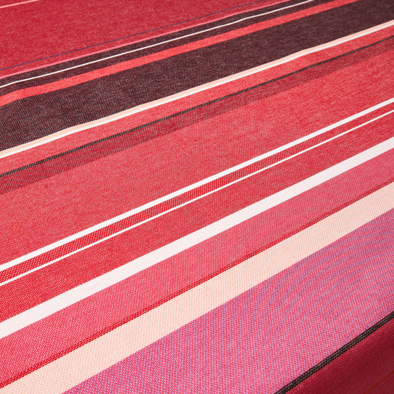 Striped Cotton Tablecloth in Amarena color scheme