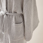 Load image into Gallery viewer, Luxuriously Woven Honeycomb Linen Bathrobe in Stone Color
