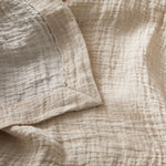 Load image into Gallery viewer, Soft Crinkled Linen Bed Cover the color of Oat
