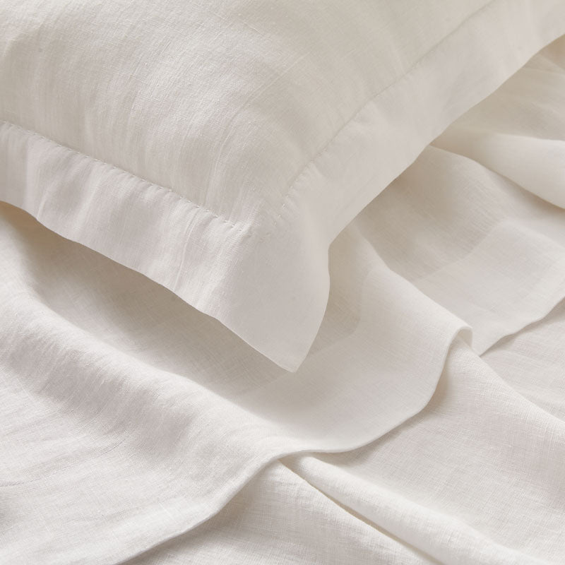 Pure Italian Hemp Double Bed Sheet Set in Latte/Oat colors