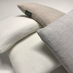 Carica l&#39;immagine nel visualizzatore di Gallery, Fresh Linen Cushion Woven in a Honeycomb Texture the color of fresh Milk poured into your favorite coffee
