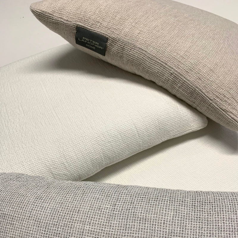Fresh Linen Cushion Woven in a Honeycomb Texture the color of Warm Cappuccino