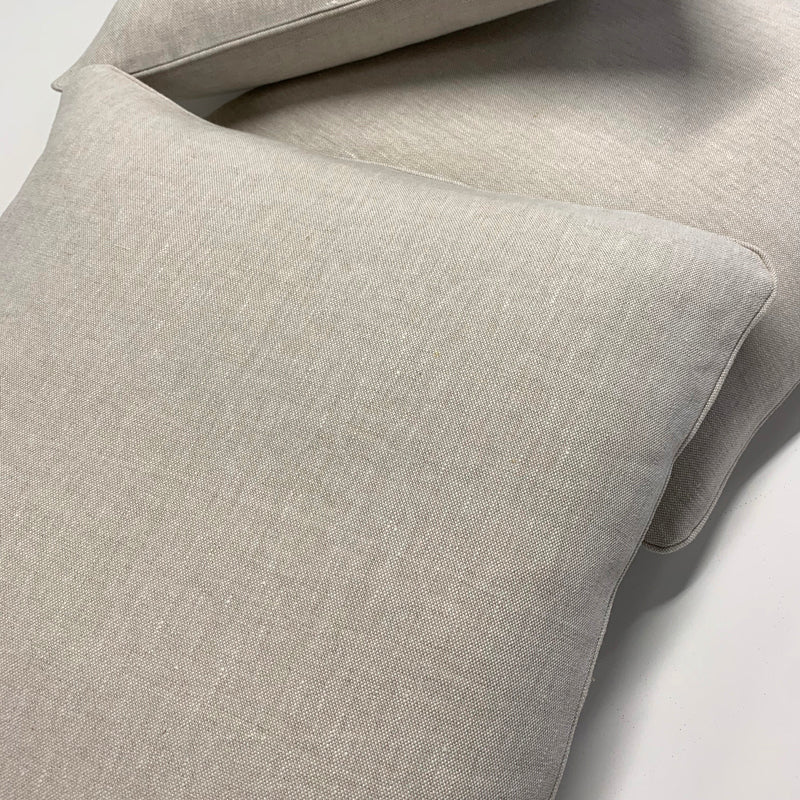 Fresh Linen Cushion Woven in Oat color finished with Coordinated Piping