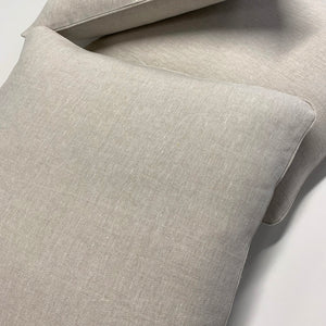 Fresh Linen Cushion Woven in Oat color finished with Coordinated Piping