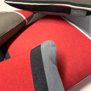 Lively Striped Cushion in pure Cotton finished with Coordinated Color Piping, 19.7"x19.7"