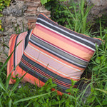 Load image into Gallery viewer, Lively Striped Cushion in pure Cotton finished with Coordinated Color Piping, 31.5&quot;x31.5&quot;
