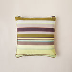 Carica l&#39;immagine nel visualizzatore di Gallery, Lively Striped Cushion in a Technically Advanced Fabric finished with Coordinated Color Piping, 19.7&quot;x19.7&quot;
