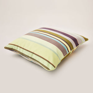 Lively Striped Cushion in a Technically Advanced Fabric finished with Coordinated Color Piping, 19.7"x19.7"