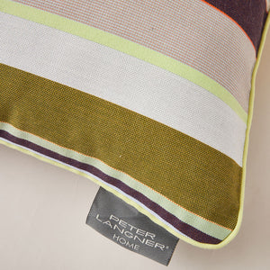 Lively Striped Cushion in a Technically Advanced Fabric finished with Coordinated Color Piping, 19.7"x19.7"