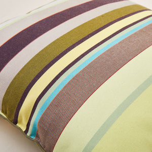 Lively Striped Cushion in a Technically Advanced Fabric finished with Coordinated Color Piping, 19.7"x19.7"