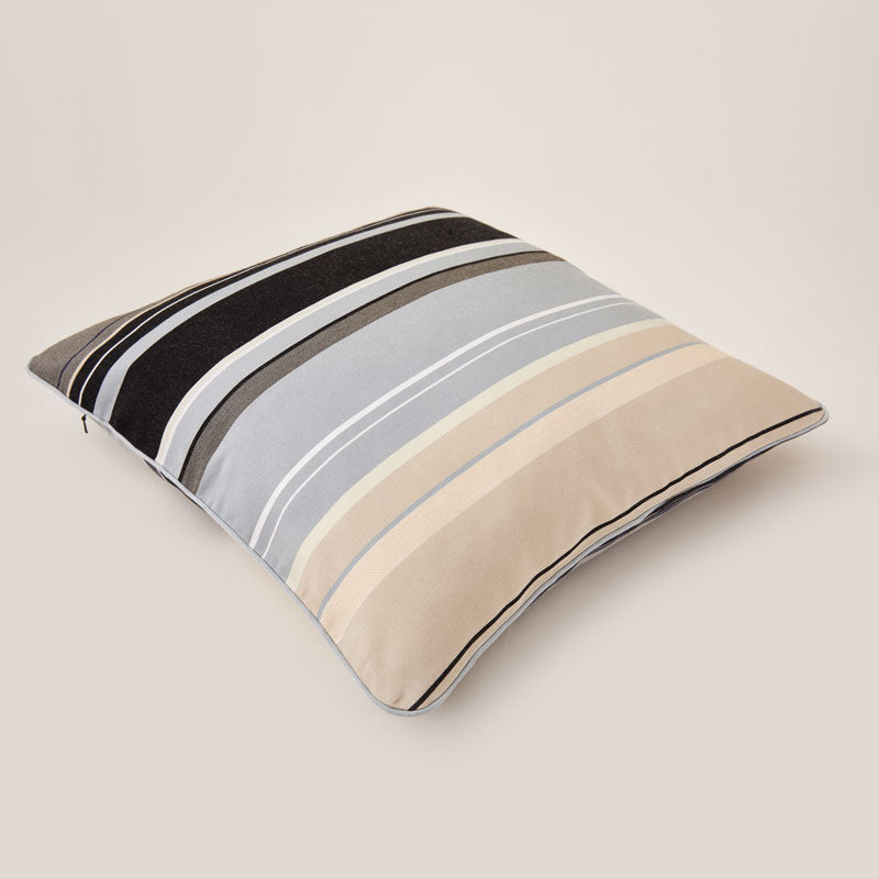 Lively Striped Cushion in a Technically Advanced Fabric finished with Coordinated Color Piping, 19.7"x19.7"