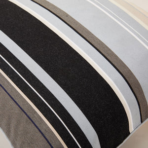 Lively Striped Cushion in a Technically Advanced Fabric finished with Coordinated Color Piping, 19.7"x19.7"