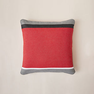 Lively Striped Cushion in pure Cotton finished with Coordinated Color Piping, 19.7"x19.7"