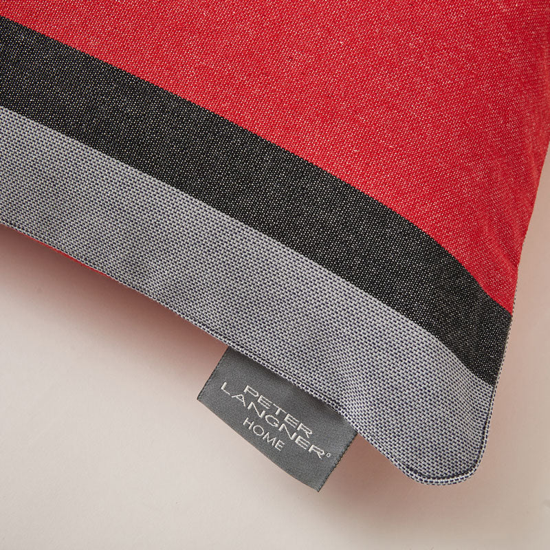 Lively Striped Cushion in pure Cotton finished with Coordinated Color Piping, 19.7"x19.7"
