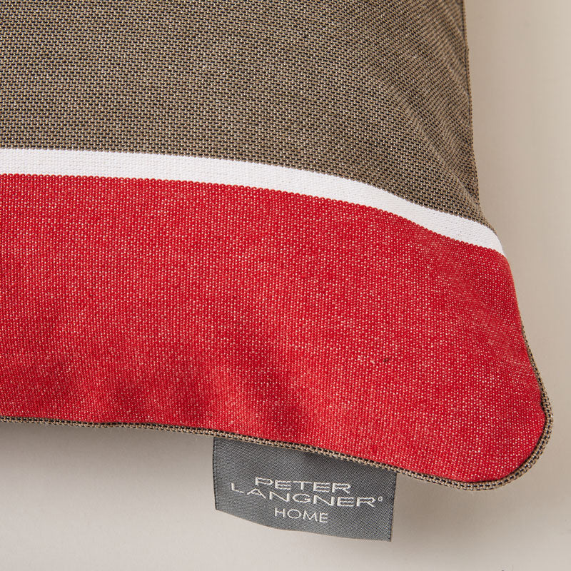 Lively Striped Cushion in pure Cotton finished with Coordinated Color Piping, 19.7"x19.7"