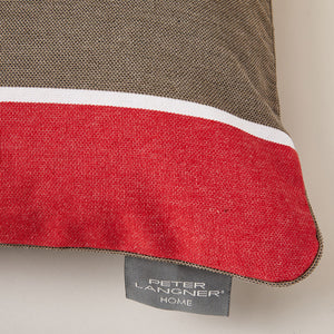 Lively Striped Cushion in pure Cotton finished with Coordinated Color Piping, 19.7"x19.7"