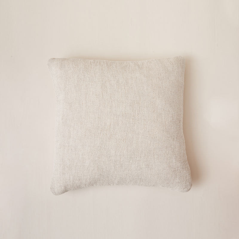 Fresh Linen Cushion Woven in a Honeycomb Texture the color of Warm Cappuccino