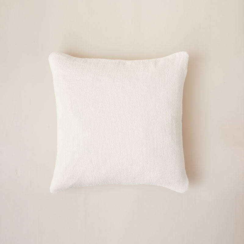 Fresh Linen Cushion Woven in a Honeycomb Texture the color of fresh Milk poured into your favorite coffee