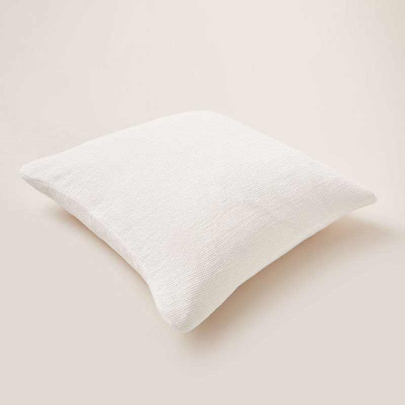 Fresh Linen Cushion Woven in a Honeycomb Texture the color of fresh Milk poured into your favorite coffee