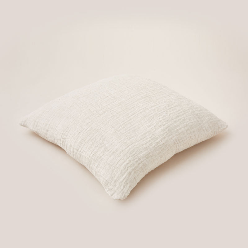 Soft Crinkled Linen Cushion in Oat color