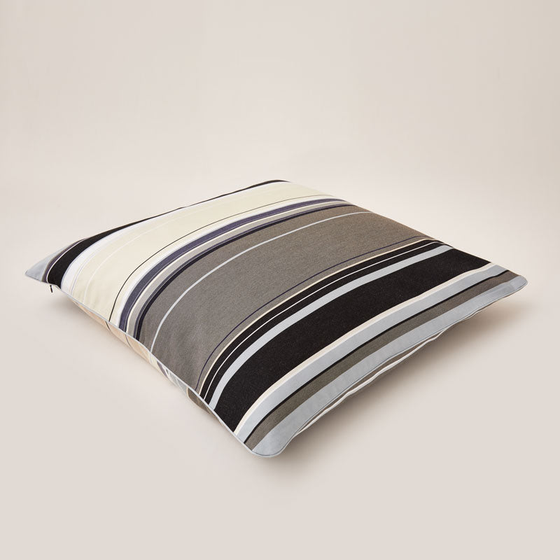 Lively Striped Cushion in a Technically Advanced Fabric finished with Coordinated Color Piping, 31.5"x31.5"