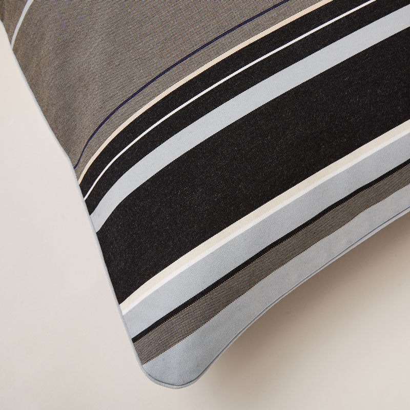 Lively Striped Cushion in a Technically Advanced Fabric finished with Coordinated Color Piping, 31.5"x31.5"