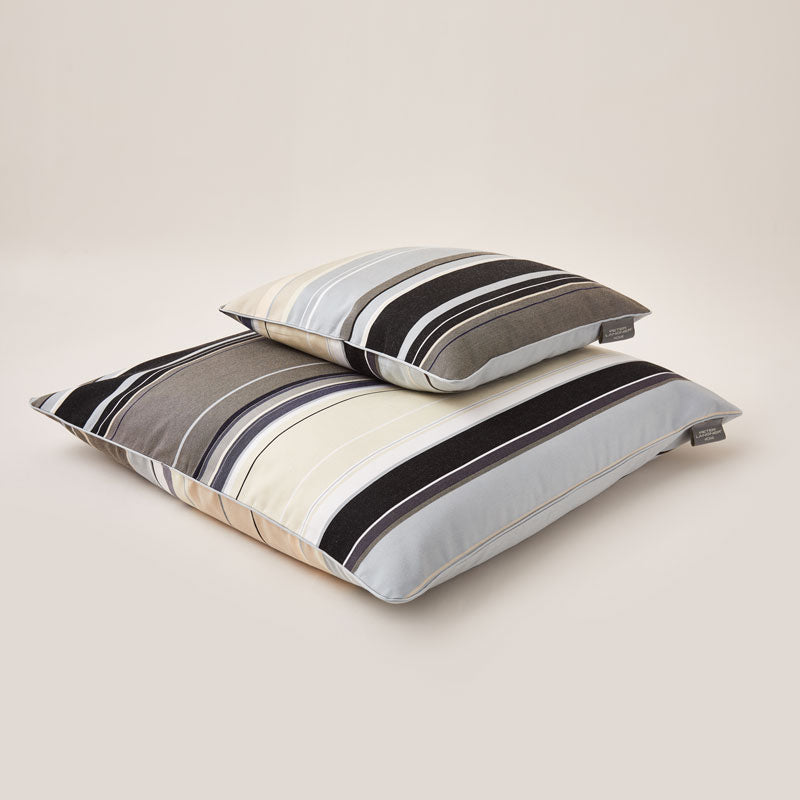 Lively Striped Cushion in a Technically Advanced Fabric finished with Coordinated Color Piping, 31.5"x31.5"