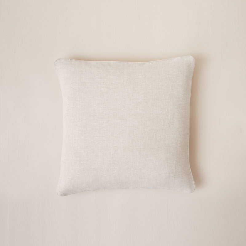 Fresh Linen Cushion Woven in Oat color finished with Coordinated Piping