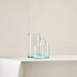 Carica l&#39;immagine nel visualizzatore di Gallery, Recycled Glass Pitcher in Sea-Green designed with an Exaggerated Handle
