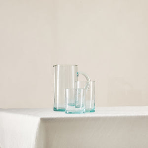 Recycled Small Glass Tumbler in a Set of 6 in Sea-Green