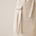 Load image into Gallery viewer, Cotton Apron in Oat Color with Handmade Decorative Stitching
