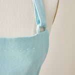 Carica l&#39;immagine nel visualizzatore di Gallery, Cotton Apron in Tiffany Blue Color with Handmade Decorative Stitching
