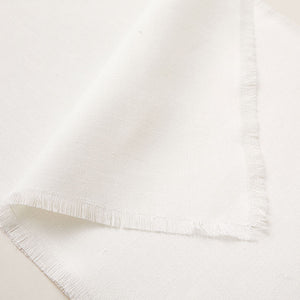 Runner of Pure Hemp with Frayed Edge in creamy Latte
