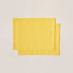 Load image into Gallery viewer, Cotton Placemat with Ribbon Hand Embroidery in Sunflower Yellow color - 2-piece sets
