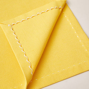 Cotton Placemat with Ribbon Hand Embroidery in Sunflower Yellow color - 2-piece sets