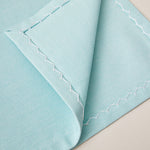 Load image into Gallery viewer, Cotton Placemat with Ribbon Hand Embroidery in Tiffany Blue color - 2-piece sets
