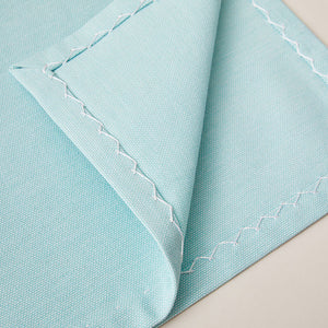 Cotton Placemat with Ribbon Hand Embroidery in Tiffany Blue color - 2-piece sets