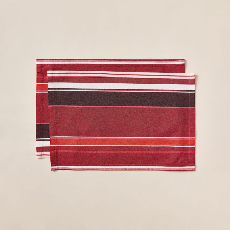 Striped Placemat in Amarena color scheme, 2-piece sets