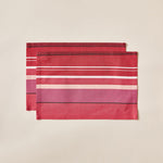 Load image into Gallery viewer, Striped Placemat in Amarena color scheme, 2-piece sets
