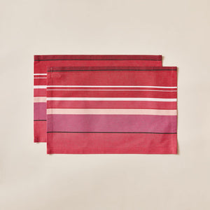 Striped Placemat in Amarena color scheme, 2-piece sets