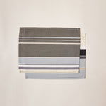Load image into Gallery viewer, Striped Placemat in Oat and Powder Blue color scheme, 2-piece sets
