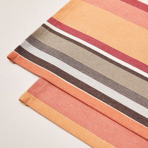 Striped Placemat in Orange and Dark Grey color scheme, 2-piece sets