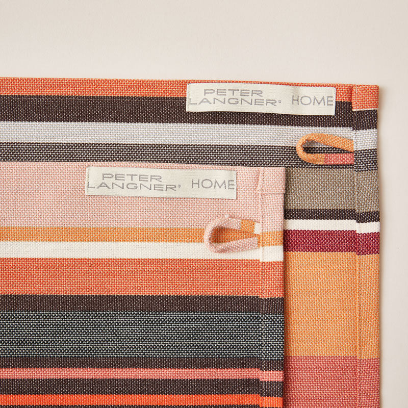 Striped Placemat in Orange and Dark Grey color scheme, 2-piece sets