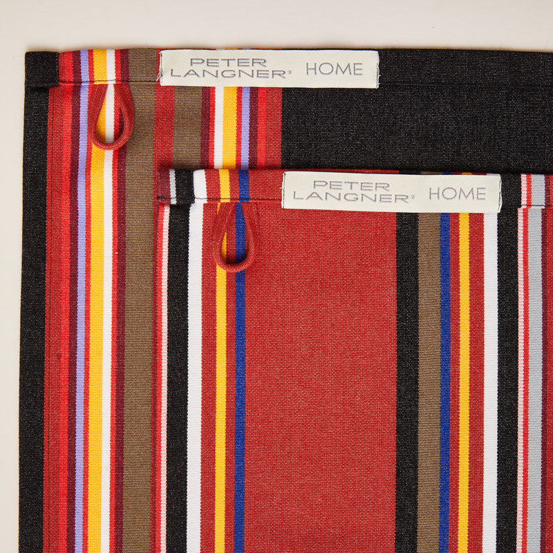 Striped Placemat in Red and Black color scheme, 2-piece sets
