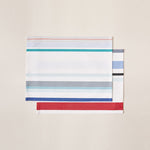 Load image into Gallery viewer, Striped Placemat in White and Aquamarine color scheme, 2-piece sets
