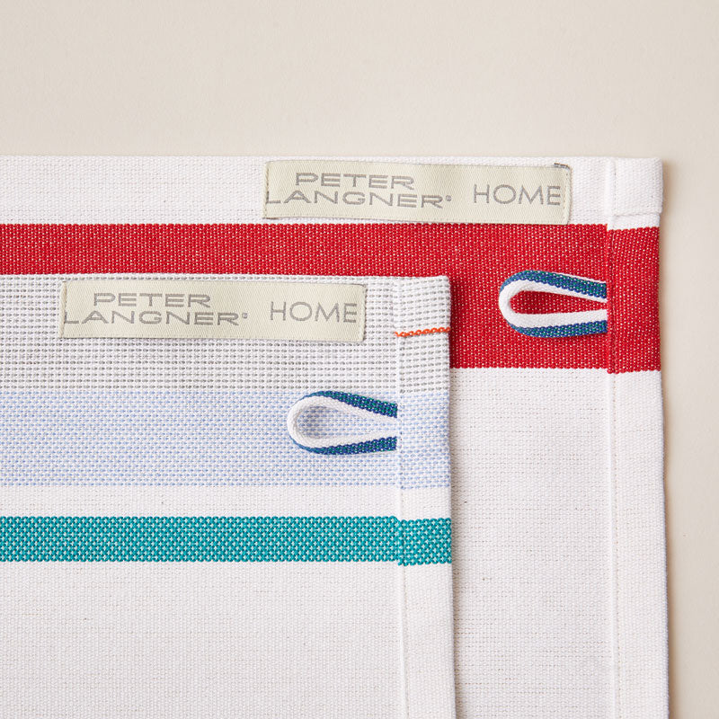 Striped Placemat in White and Aquamarine color scheme, 2-piece sets